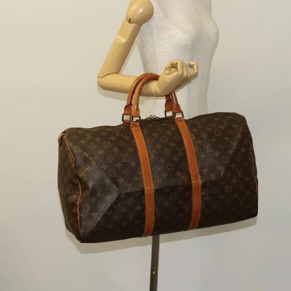 LOUIS VUITTON Monogram Keepall 55 Boston Bag M41424 LV Auth KD301 - Picture 3 of 16